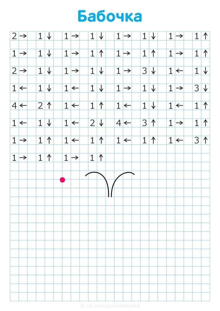Диктант по стрелочкам для дошкольников 6-7 лет