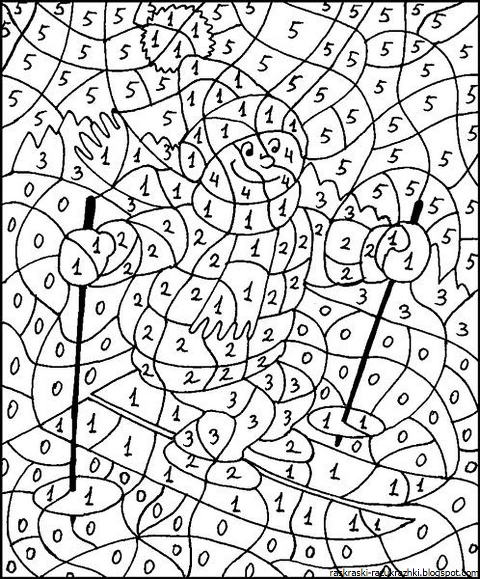 Раскраска по квадратикам с цифрами
