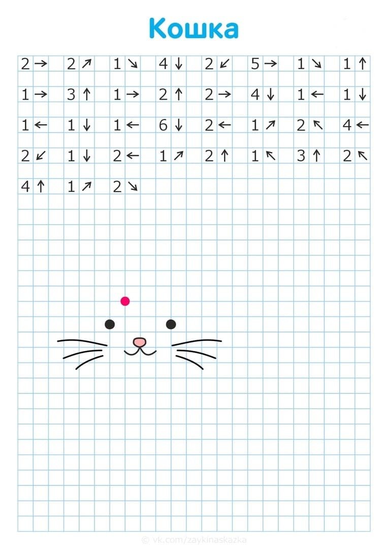 Детские рисунки по клеточкам