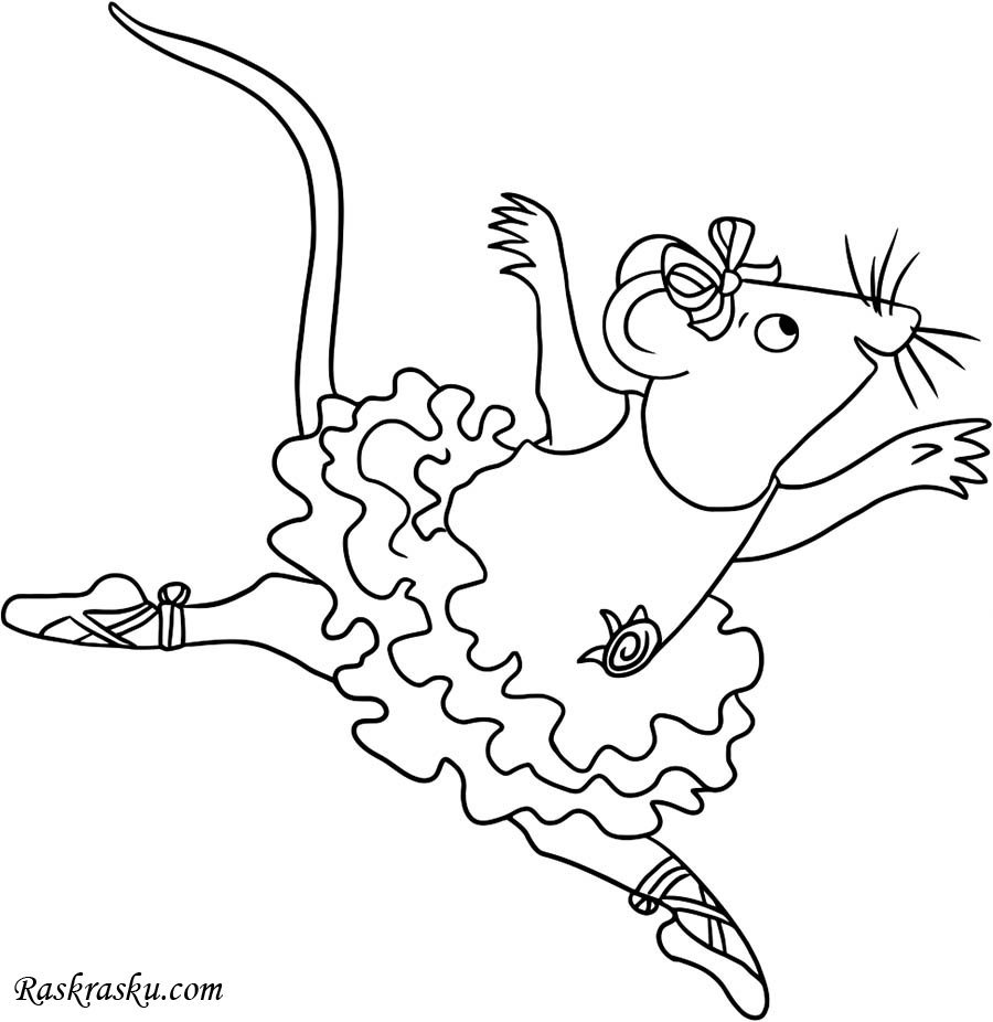 Крыса чб рисунок