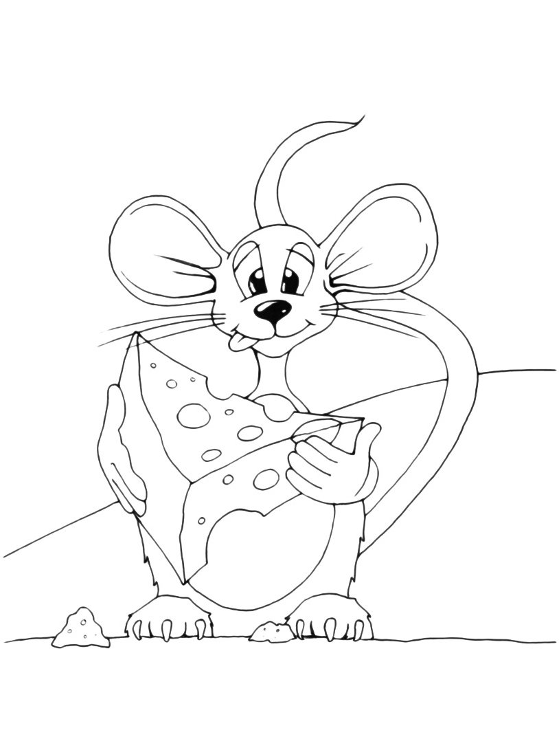 Мышка раскраска для детей
