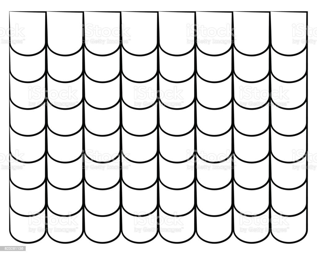 Трафарет черепицы крыши