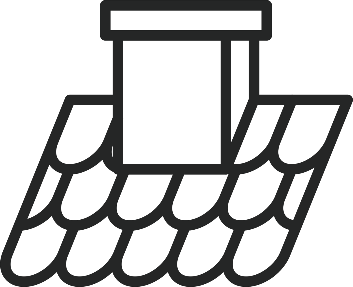 Трафарет черепицы крыши