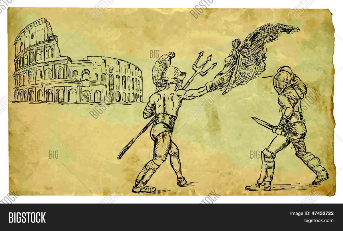Бой гладиаторов в древнем Риме картина