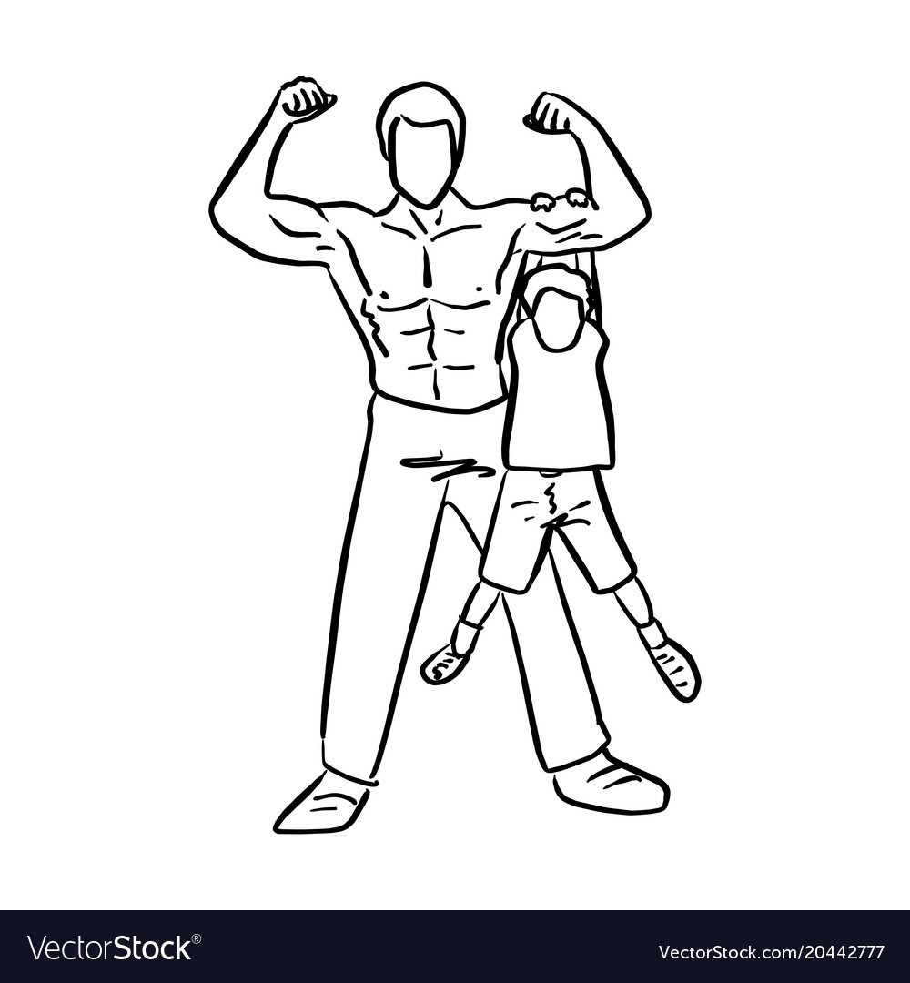 Силуэт мужчины с ребенком на руках