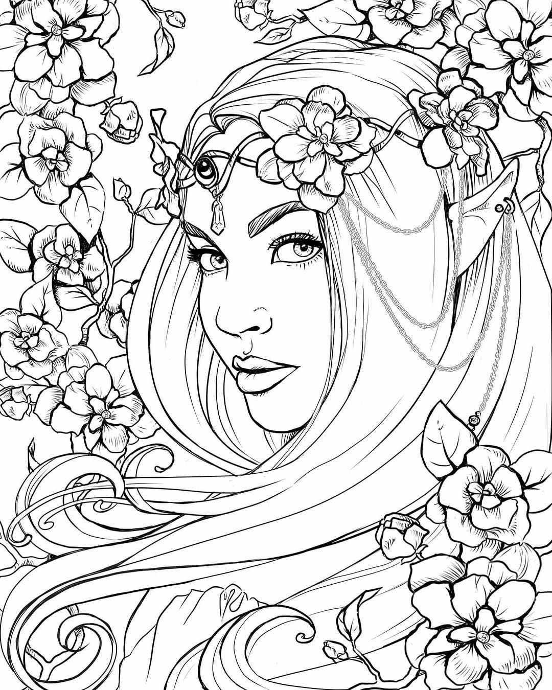 Иллюстрации женственность раскрашивать