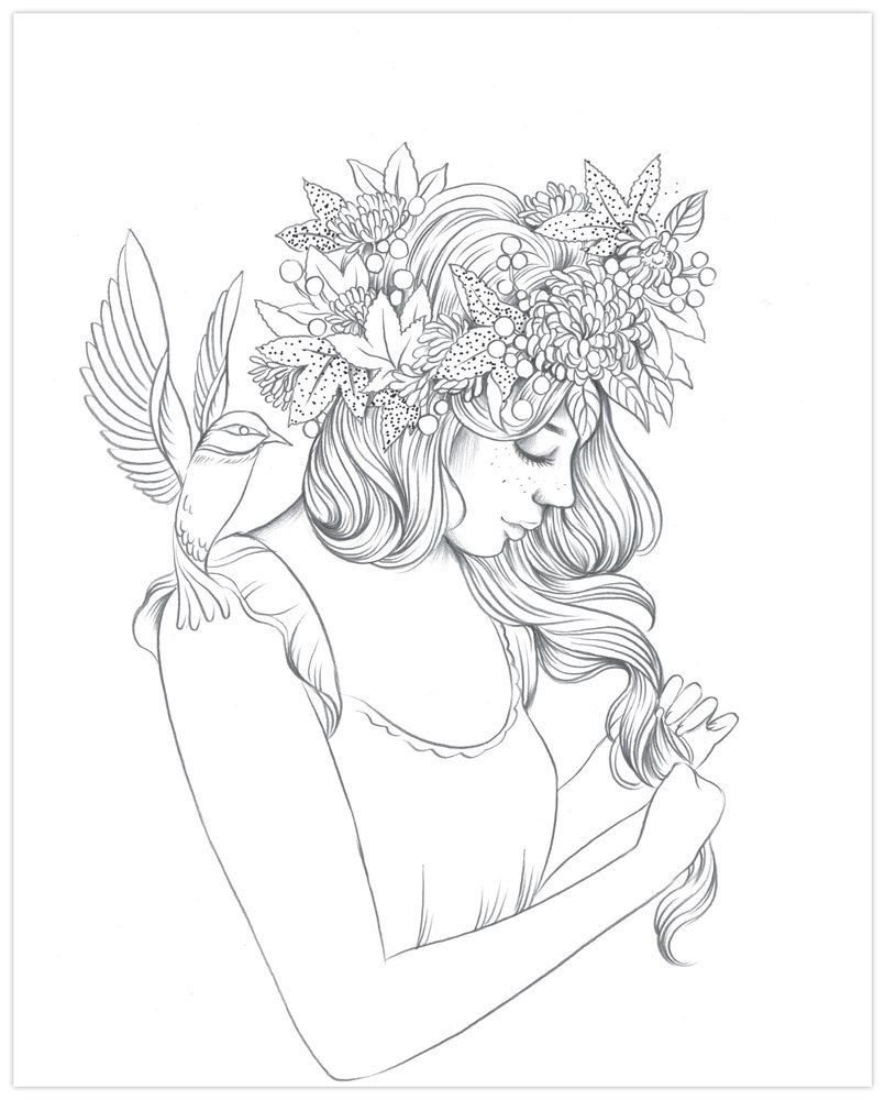 Платье раскраска сложное