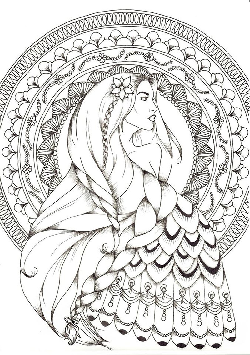 Раскраска антистресс йога