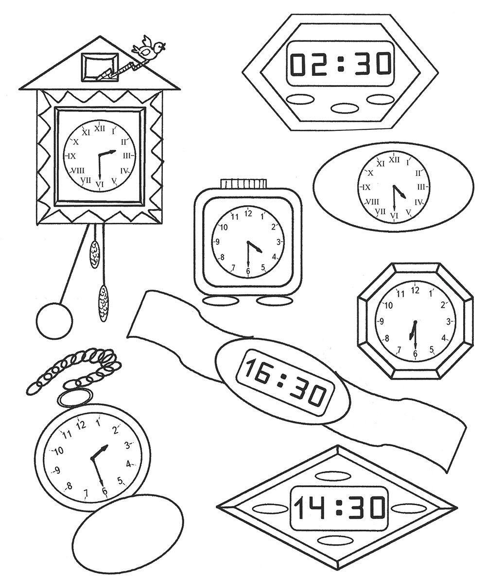 Часы раскраски для дошкольников