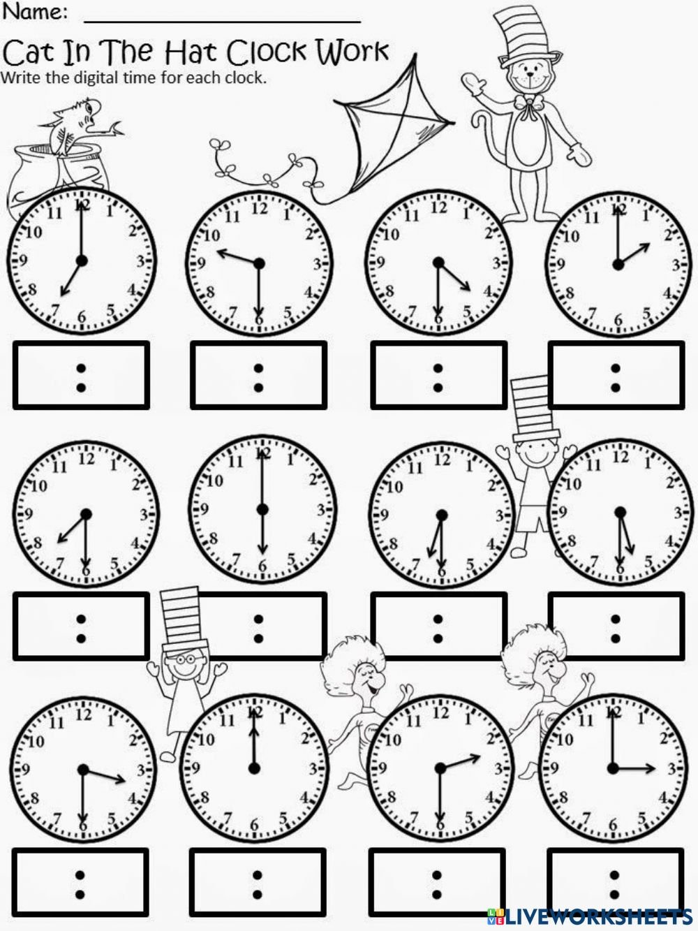 Рабочие листы время для детей