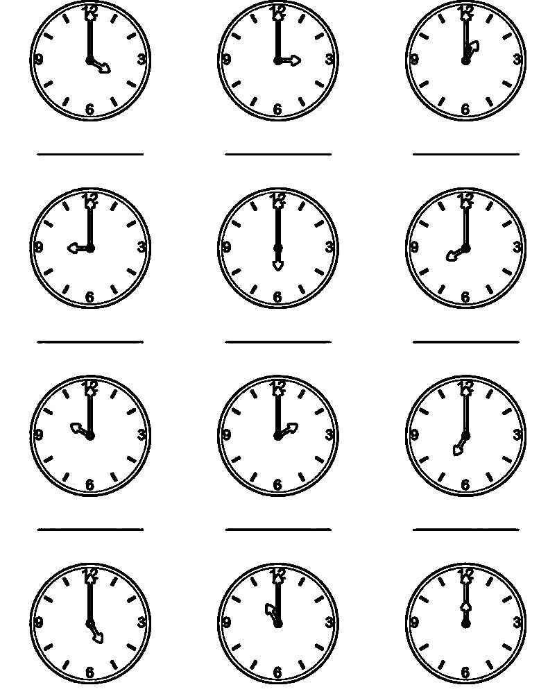 Задания на определение времени по часам