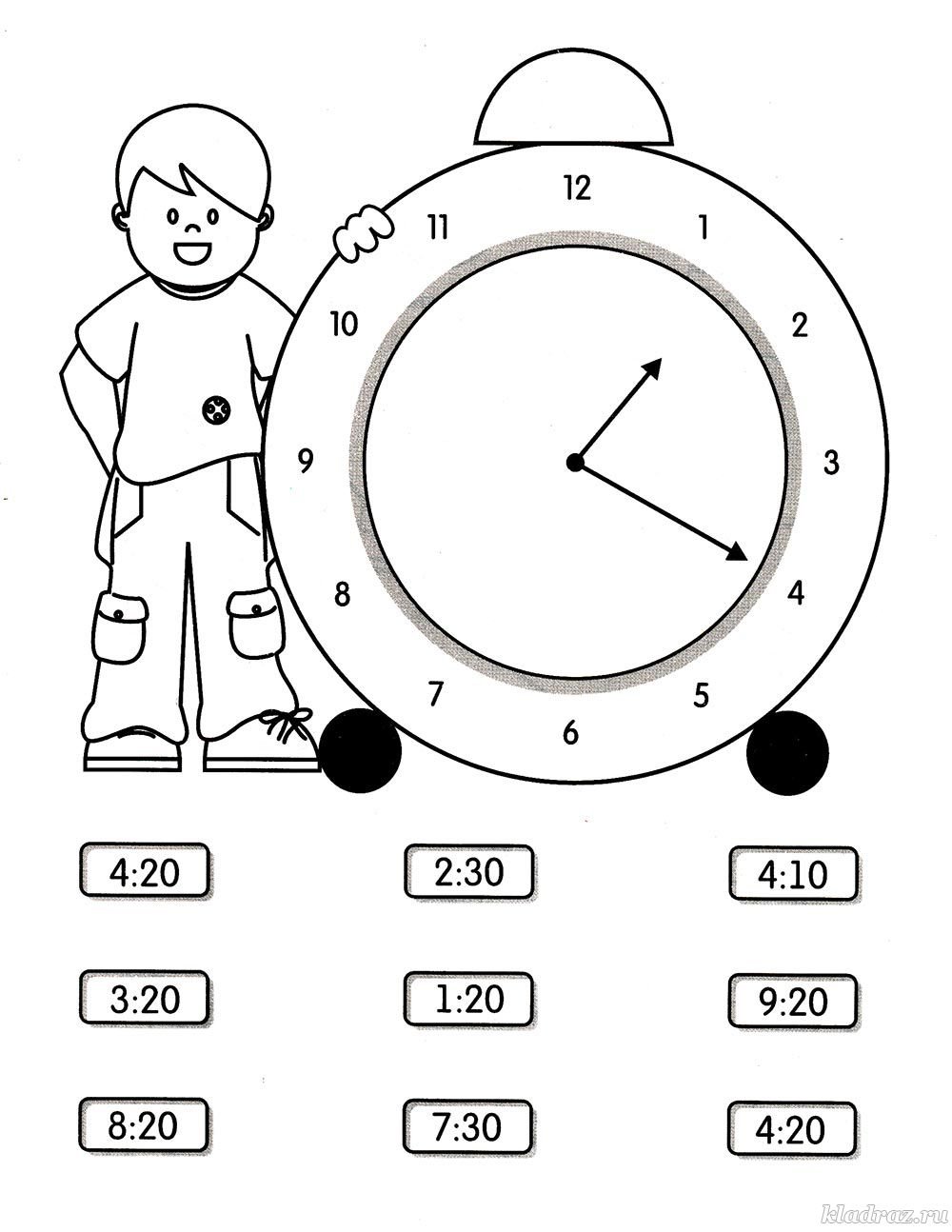 Задания на изучение часов для 6-7 лет