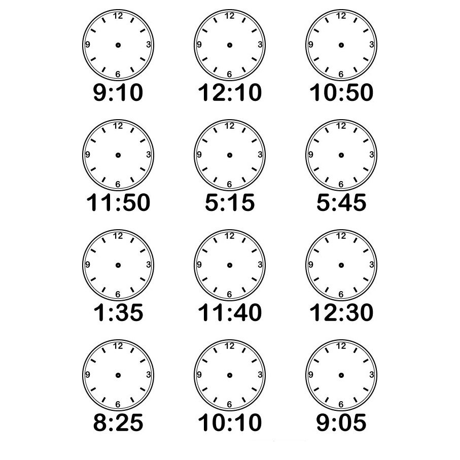 Определение времени по часам тренажер