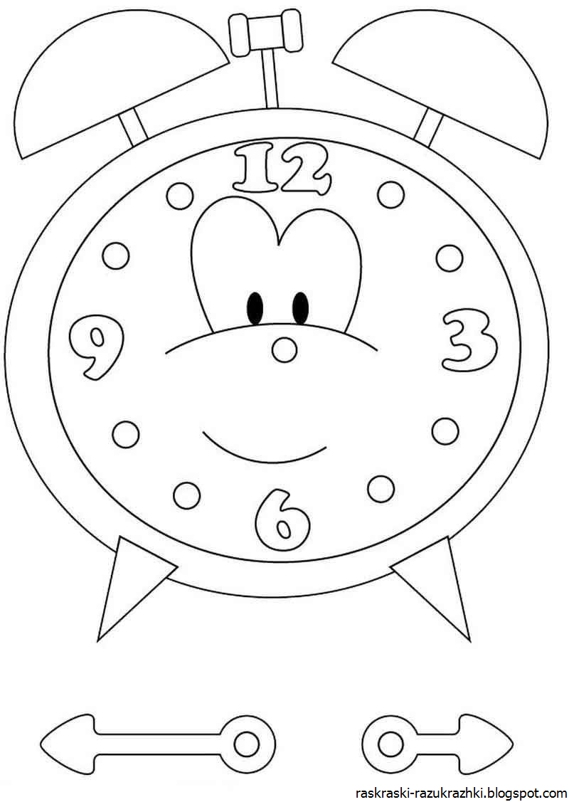 Квадратные часы для детей для раскрашивания