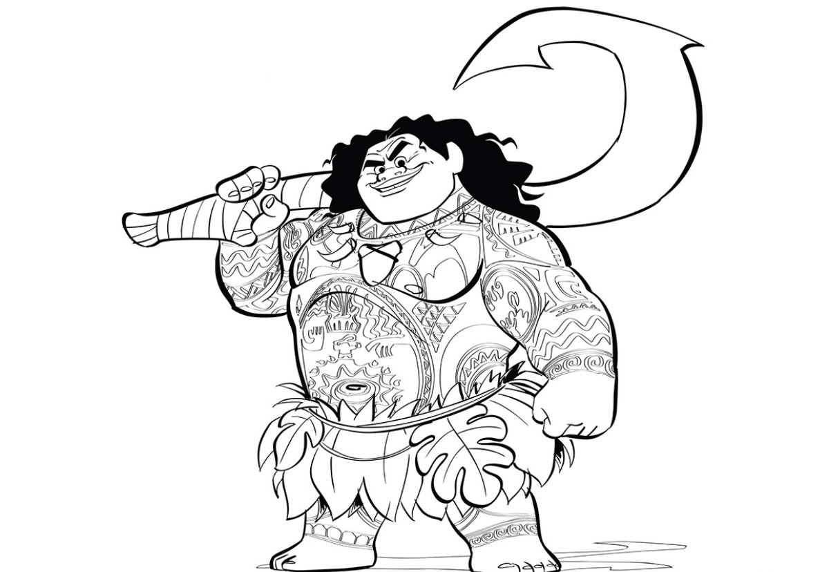 Раскраска Моана и Мауи