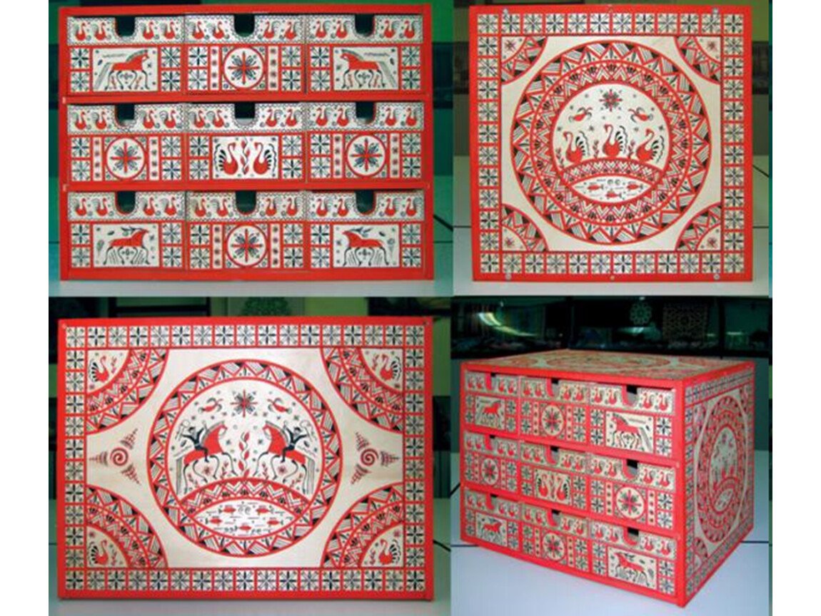 Мезенская роспись по дереву орнамент