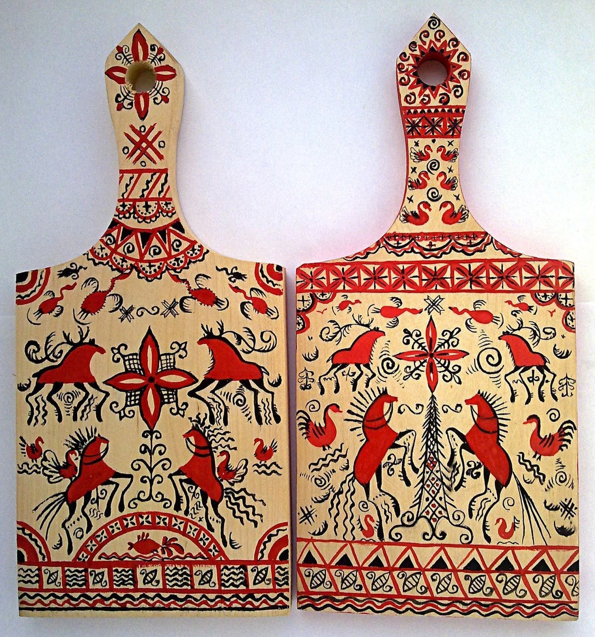 Мезенская роспись геометрический орнамент