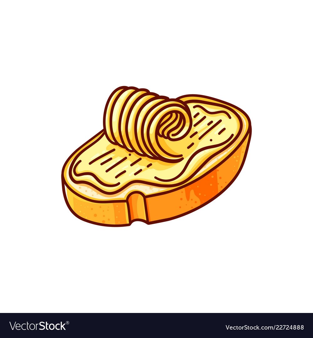 Бутерброд с маслом вектор