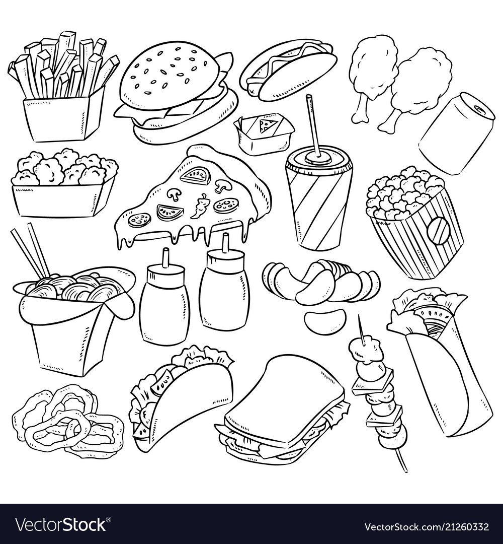 Раскраска маленькая еда