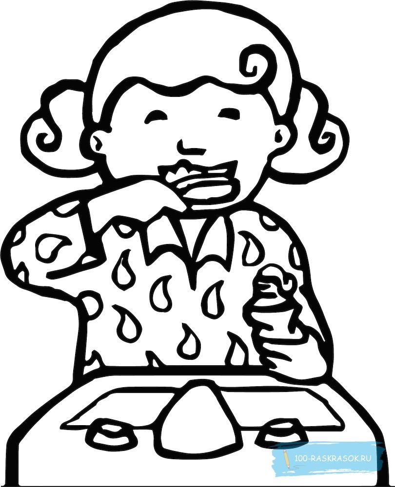 Зуб раскраска для детей