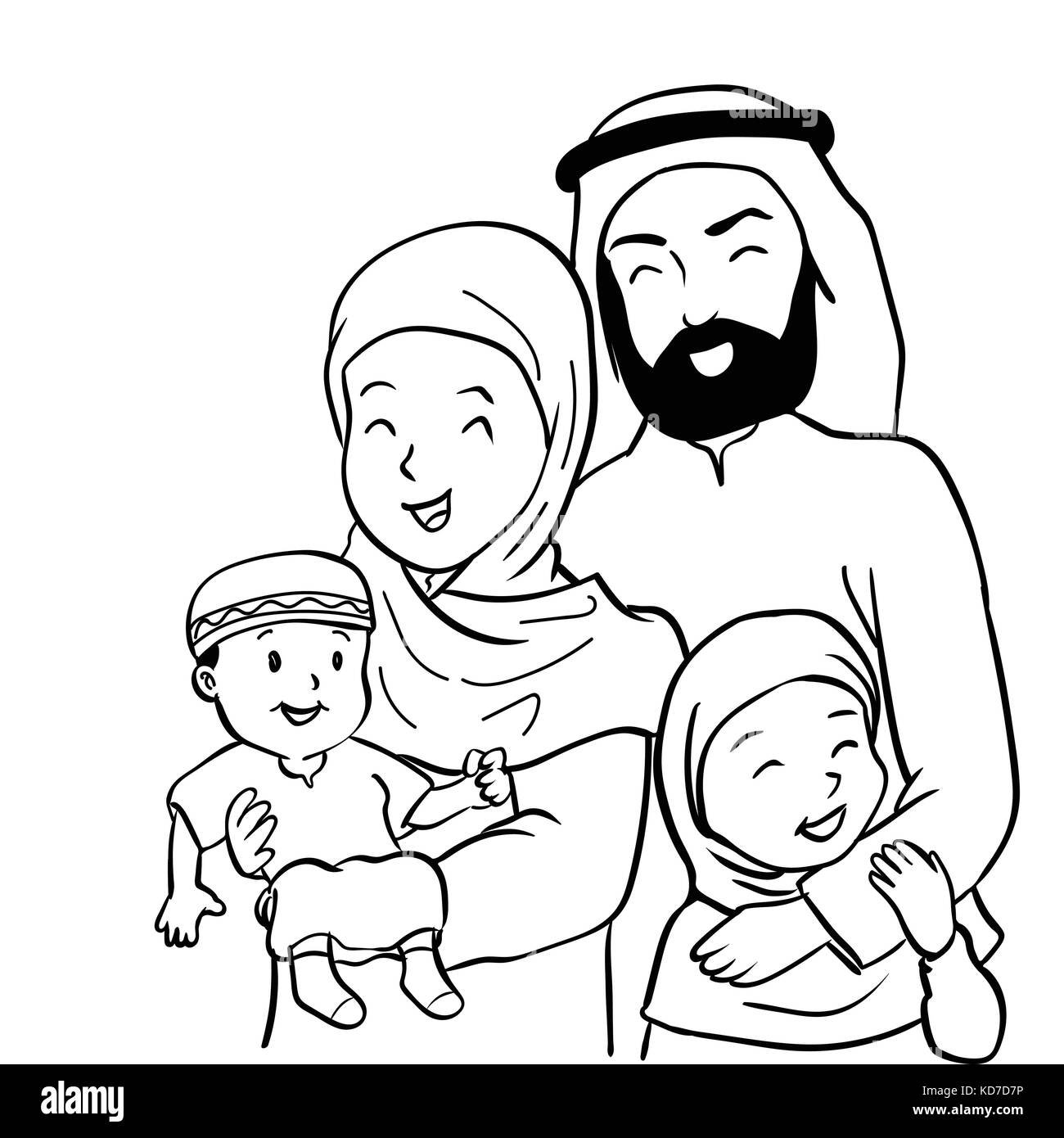 Исламская семья рисунки