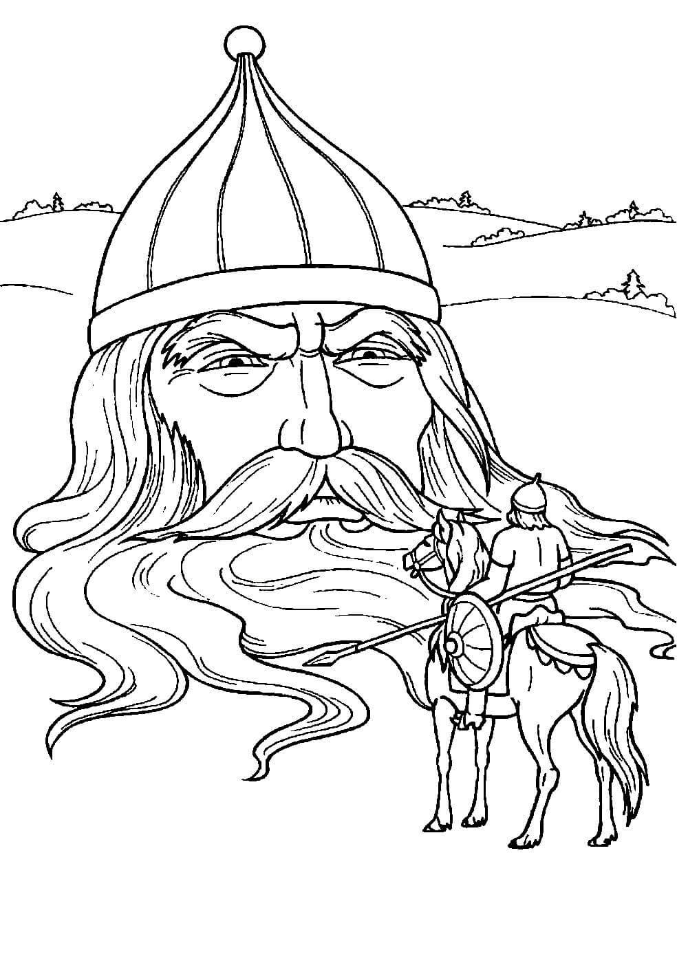 Рисунок к былине Илья Муромец и Соловей разбойник