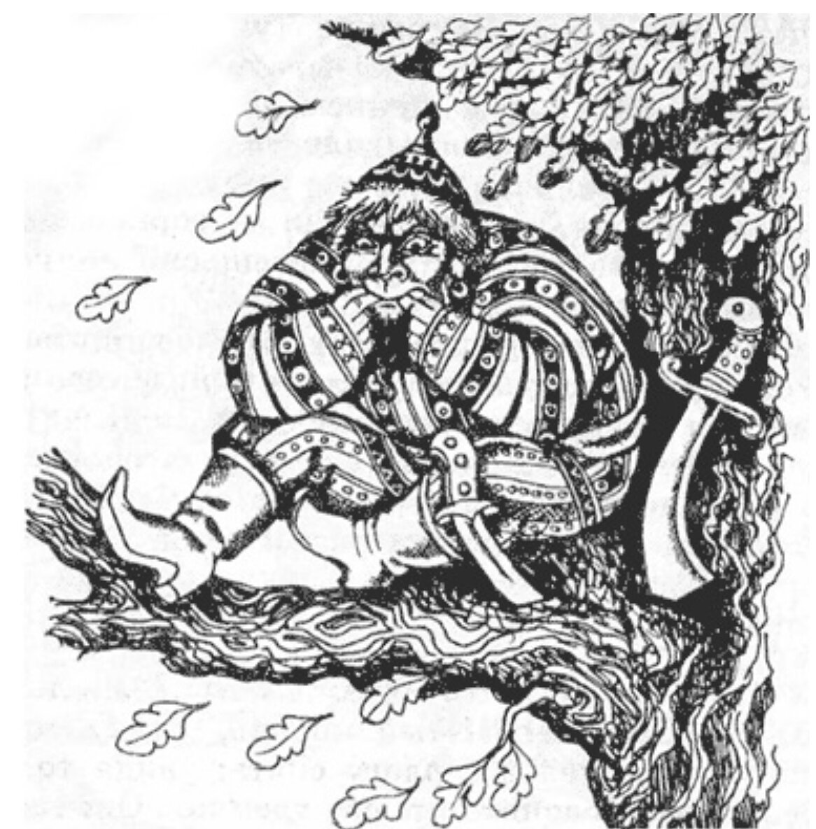 Русский богатырь Илья Муромец раскраска