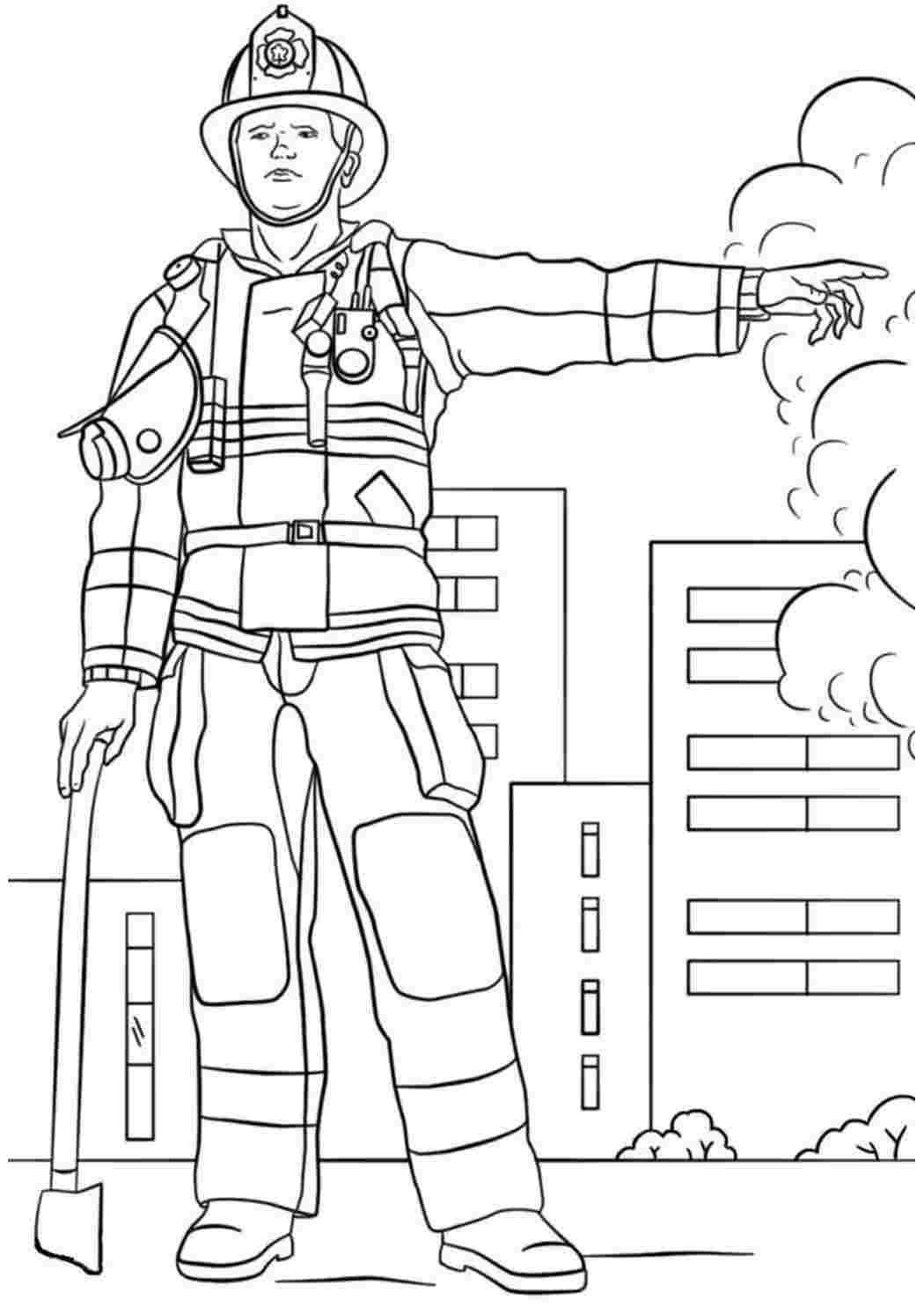 Раскраска для детей пожарная скорая полиция
