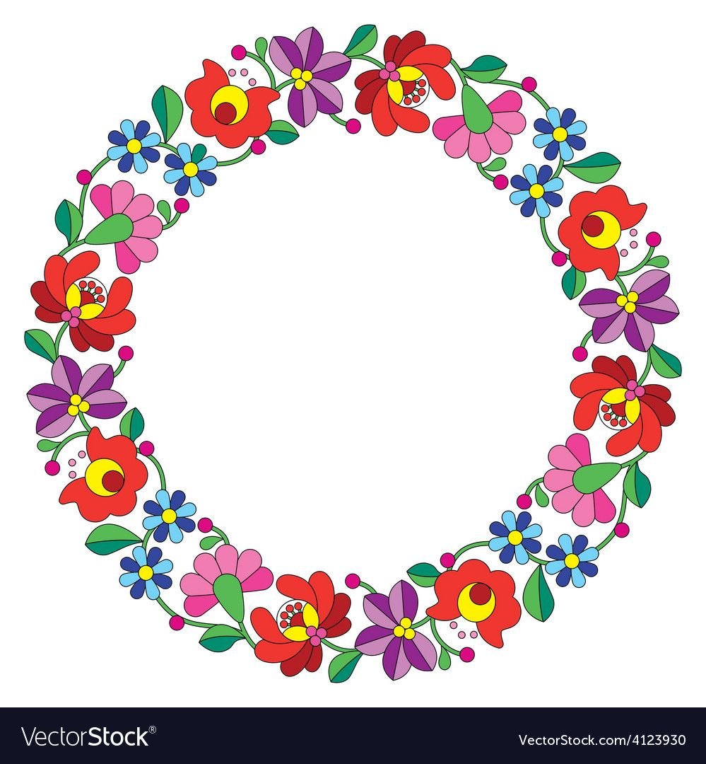 Цветной орнамент по кругу