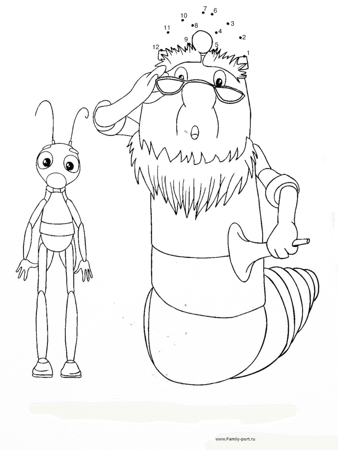 Раскраски Лунтик корней Корнеевич