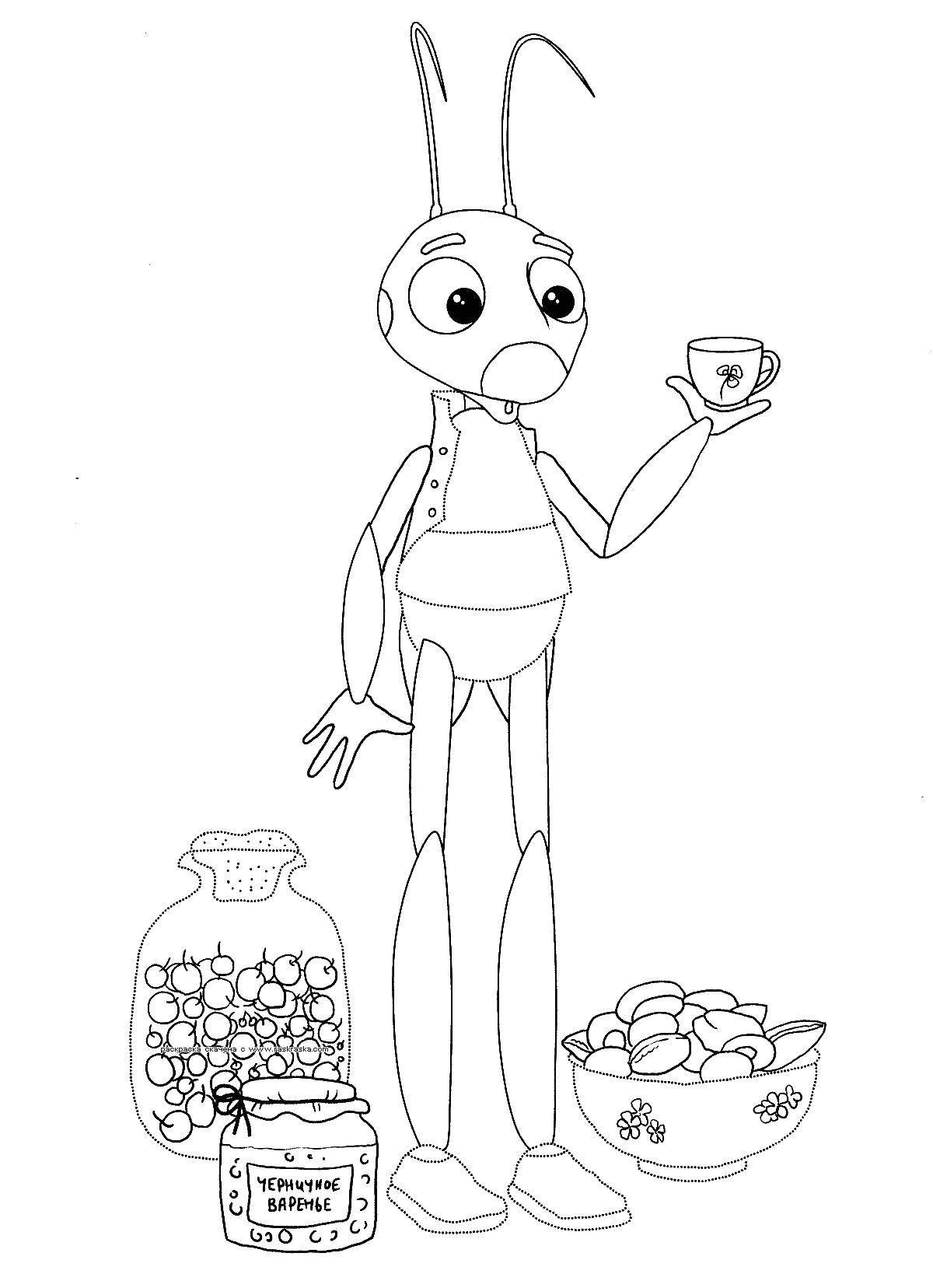 Лунтик раскраска Вупсень