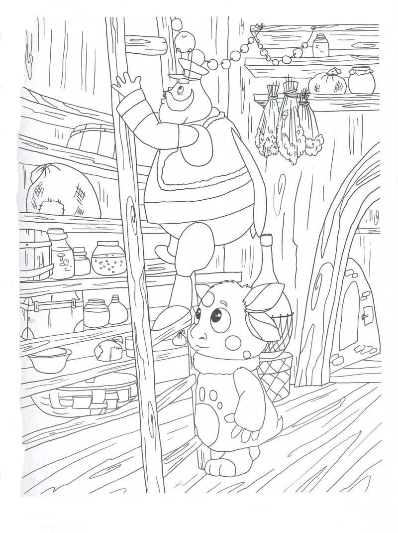 Раскраска Лунтик