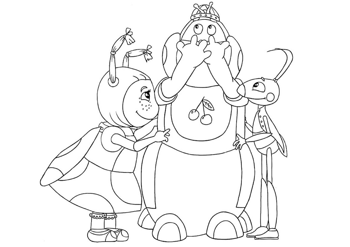 Лунтик раскраска Вупсень и Пупсень