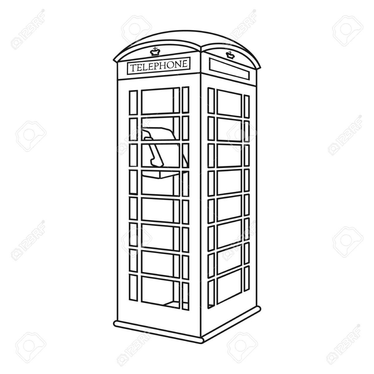 Телефонная будка раскраска
