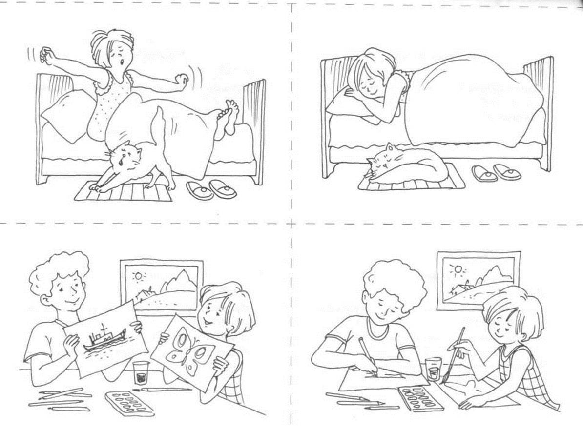 Ребенок проснулся раскраска