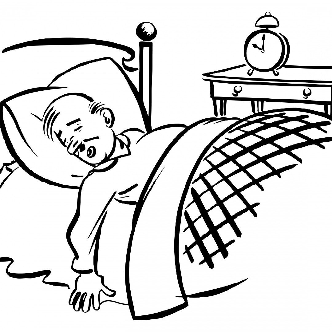 Мальчик спит раскраска