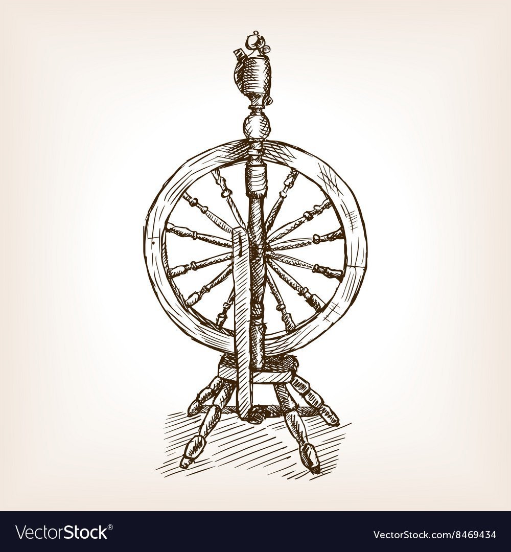 Прялка раскраска