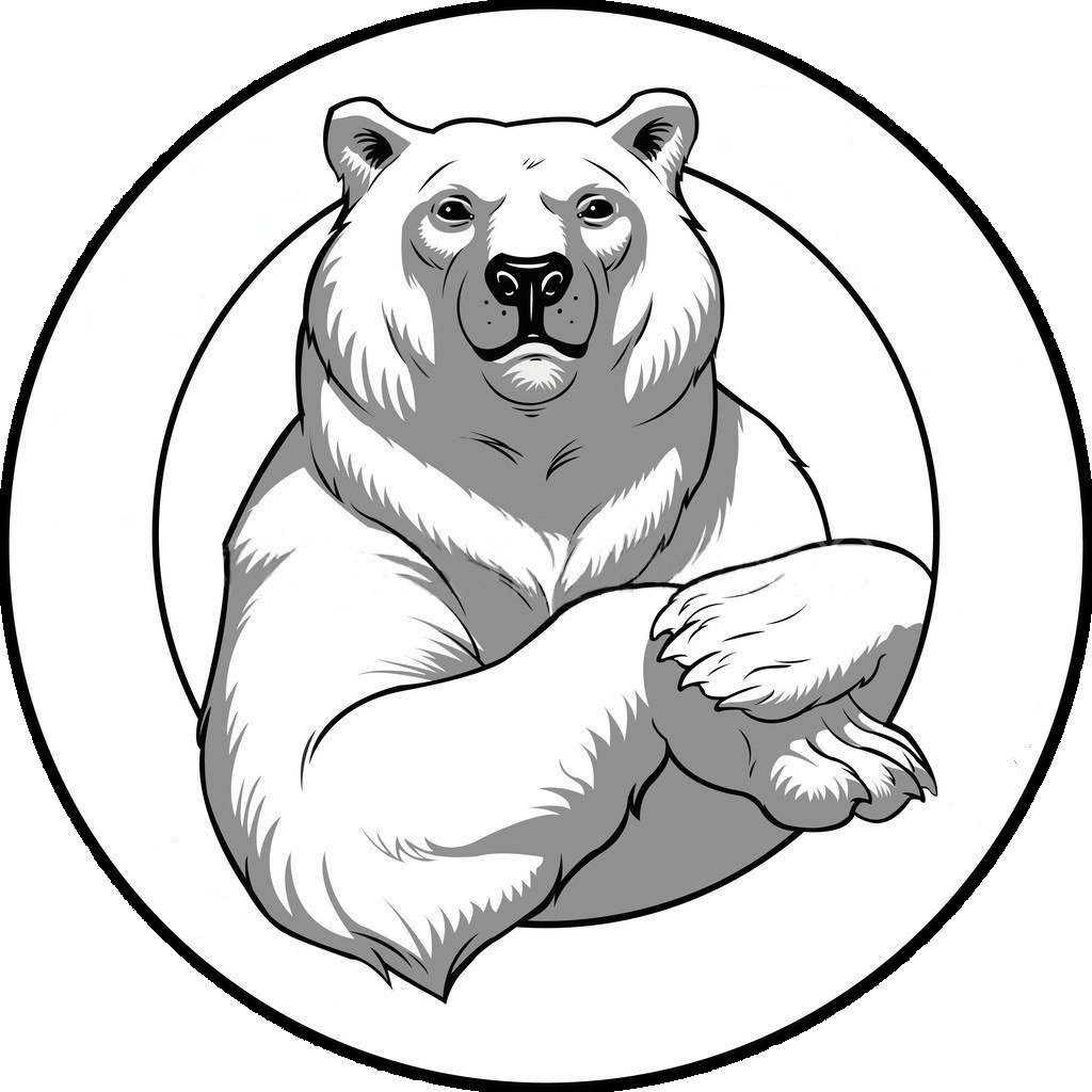 Медведь сбоку вектор