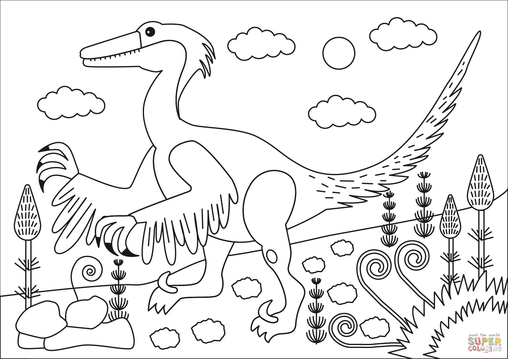 Раскраска для детей старшей и динозавр
