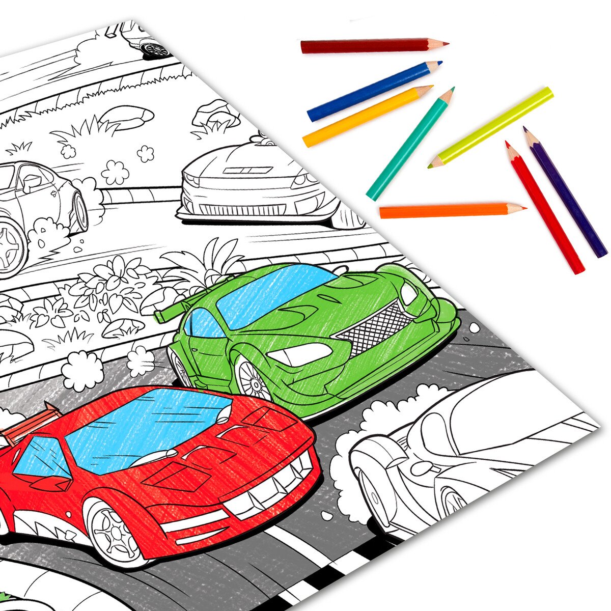 Раскраска гоночный трек