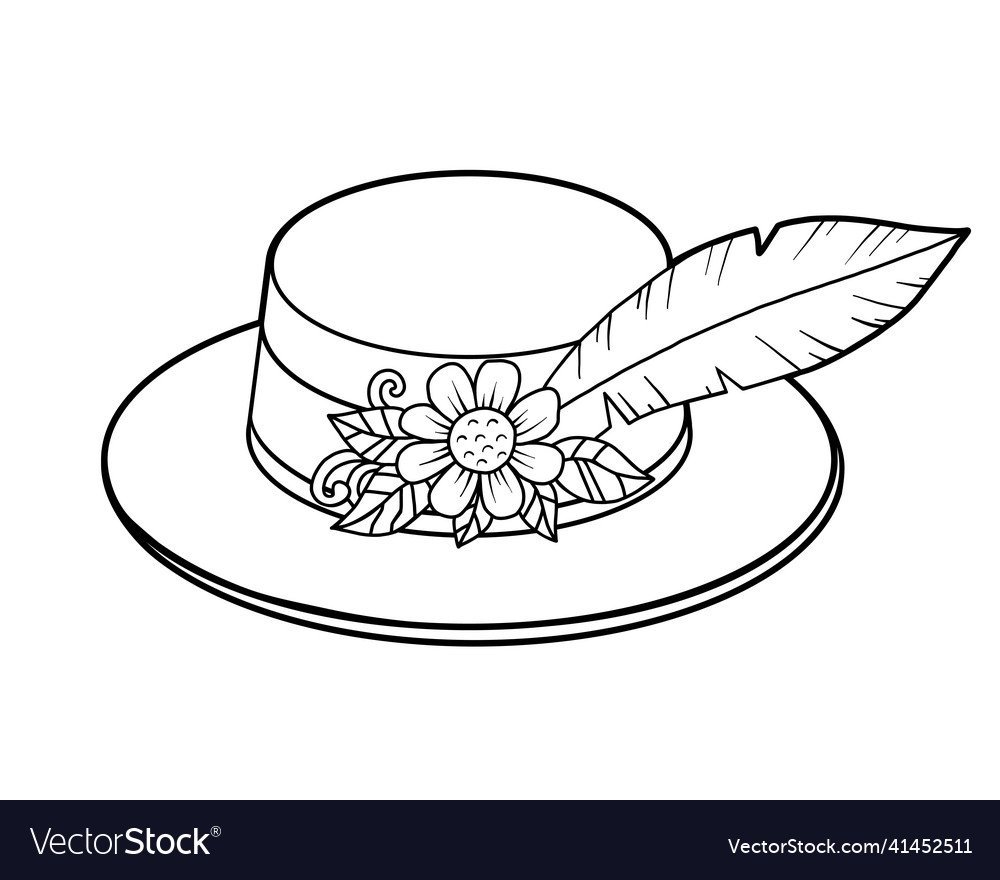 Шляпа раскраска для малышей