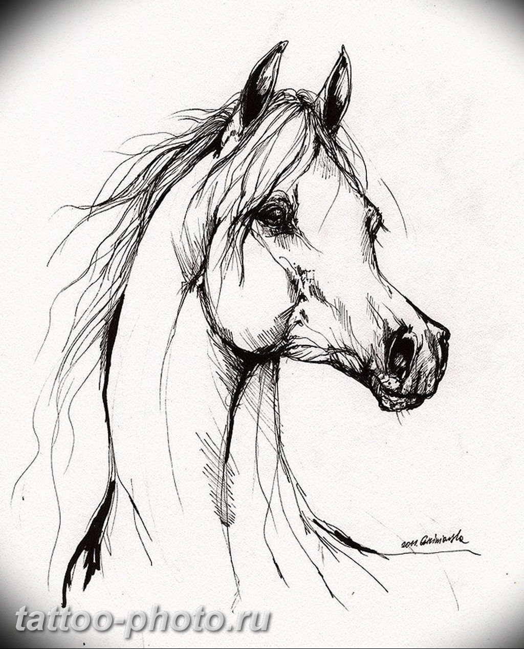 Пара лошадей карандашом