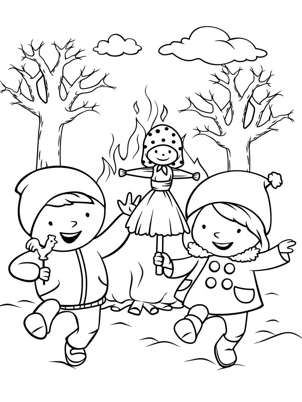 Рисунок на тему Масленица карандашом