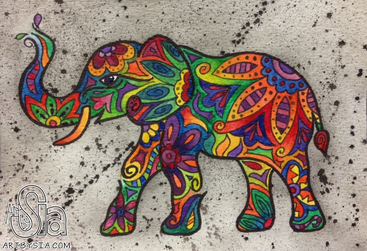 Раскрашенные слоны
