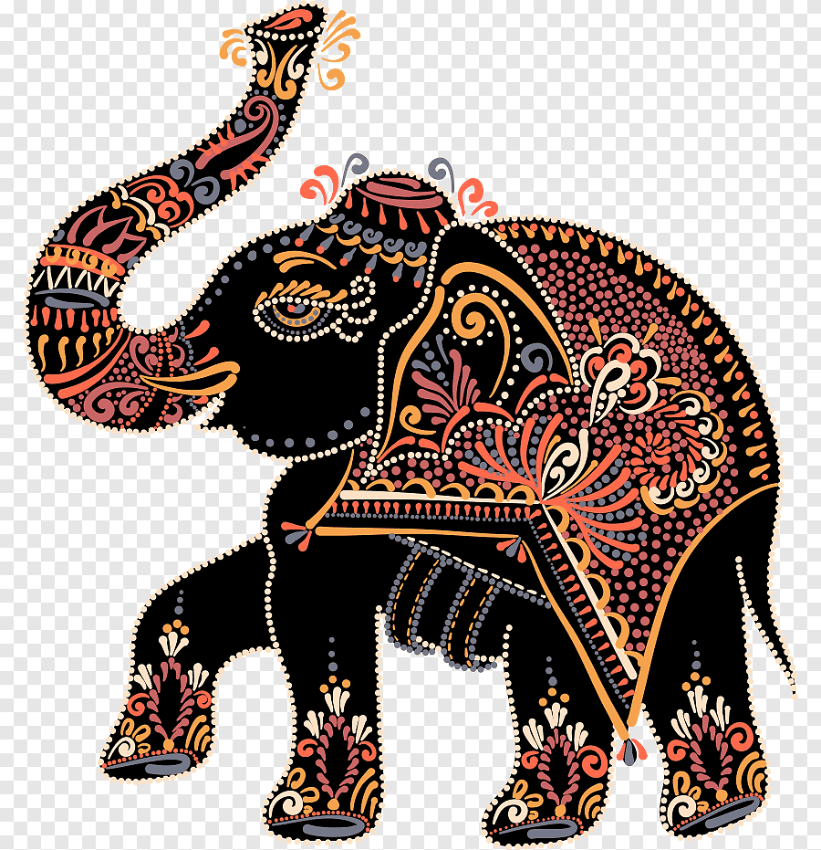 Индийский орнамент слоны