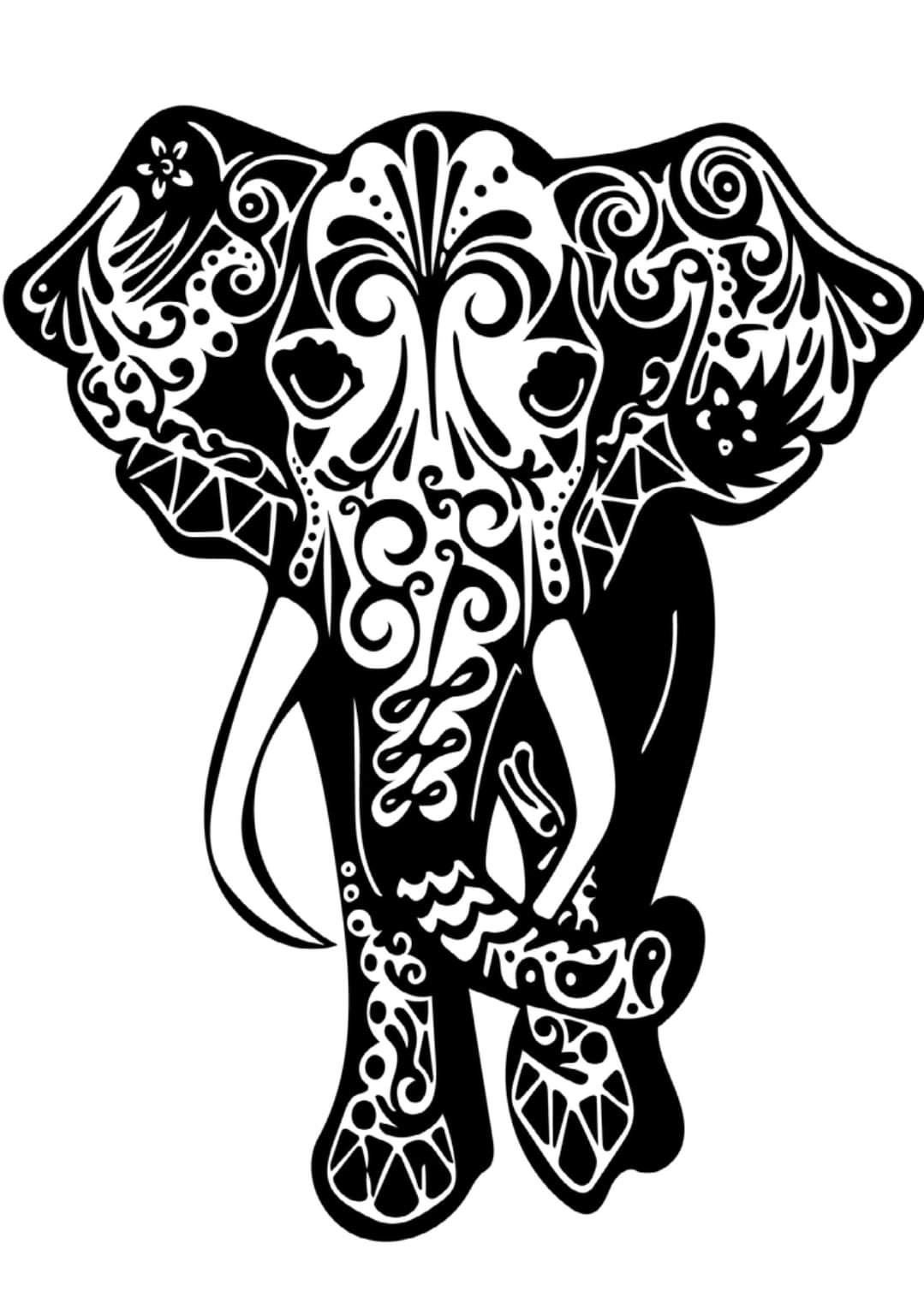 Слон с узорами