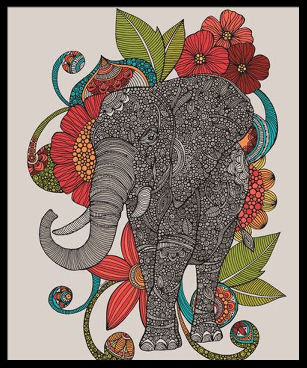 Слоны арт для принта