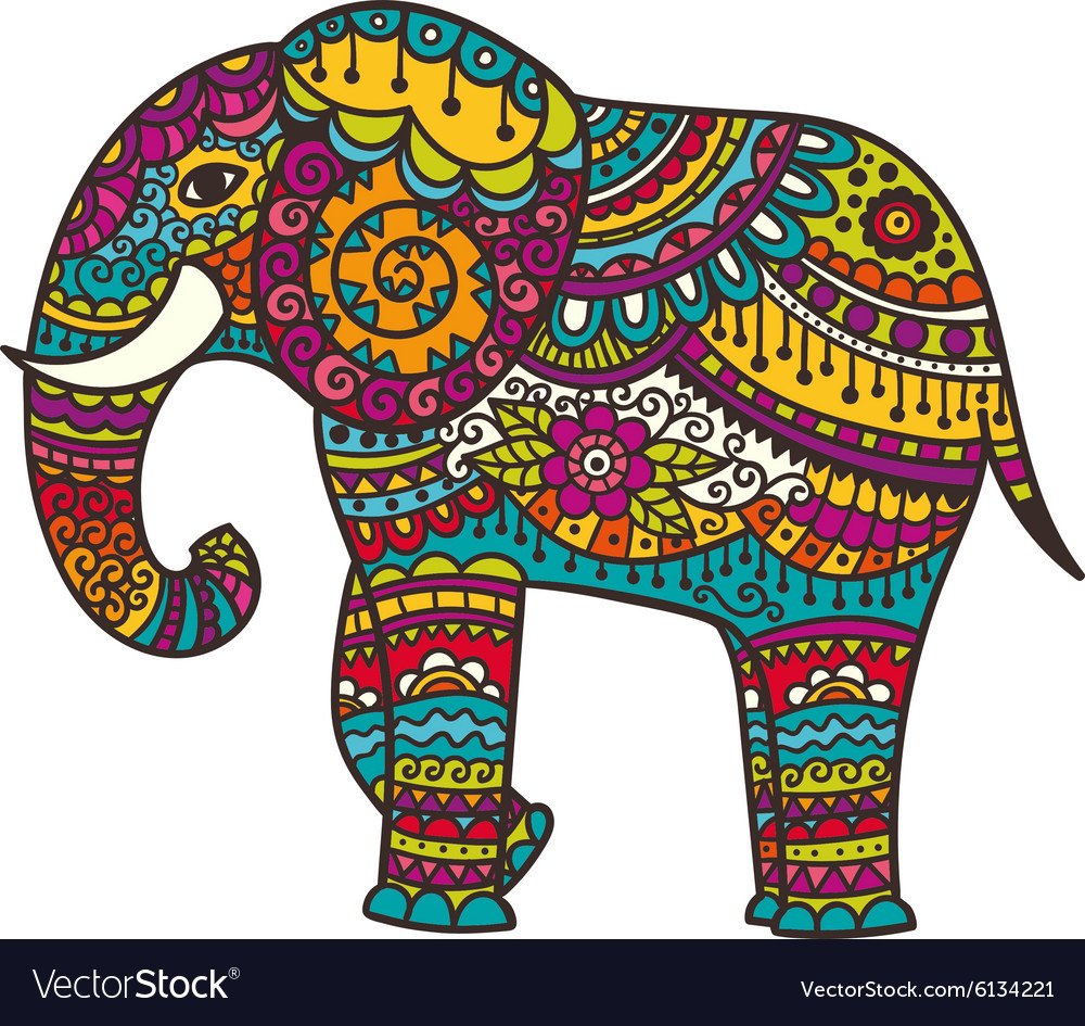 Индийский слон орнамент