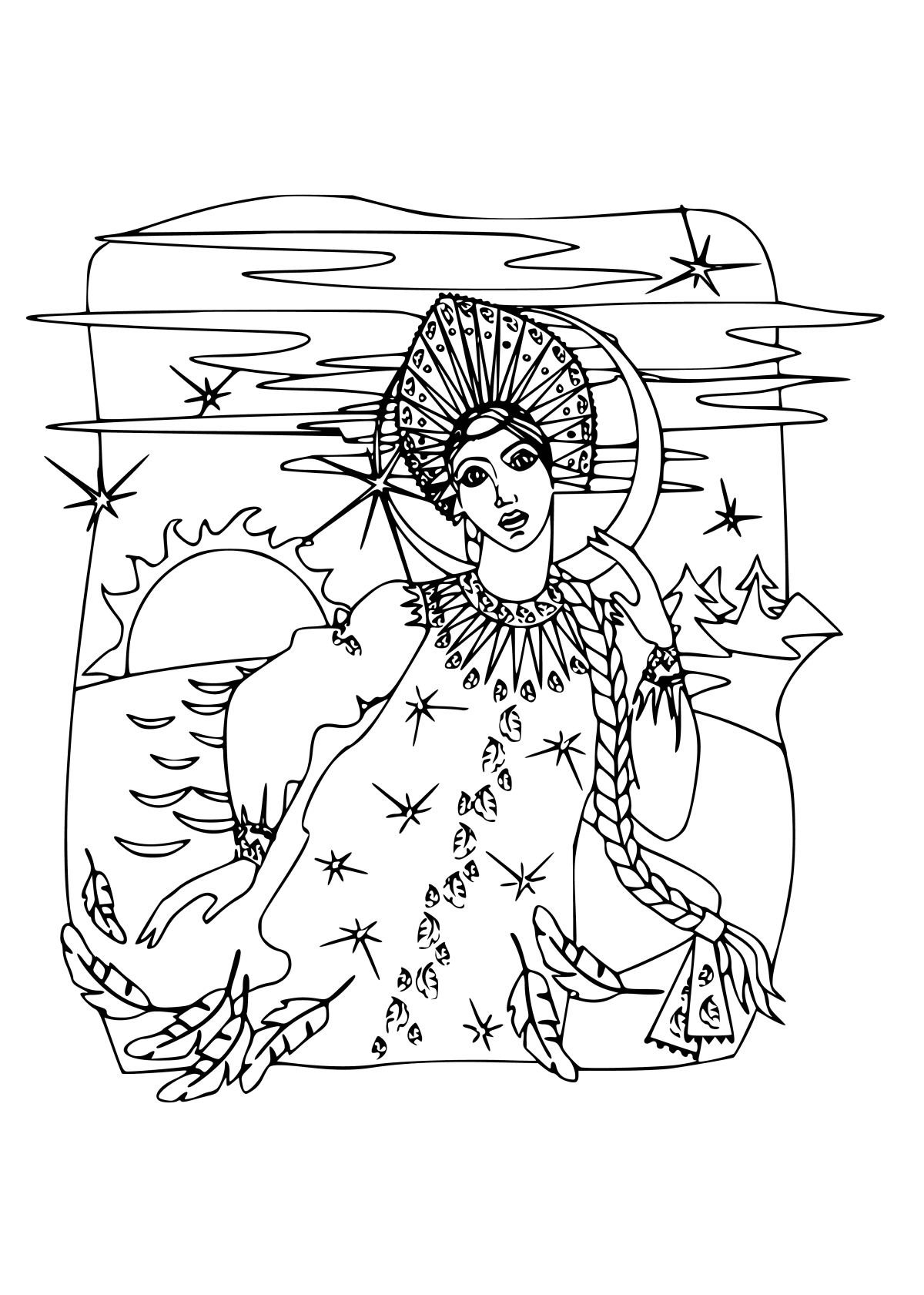 Пушкин сказка о мёртвой царевне и семи богатырях раскраска