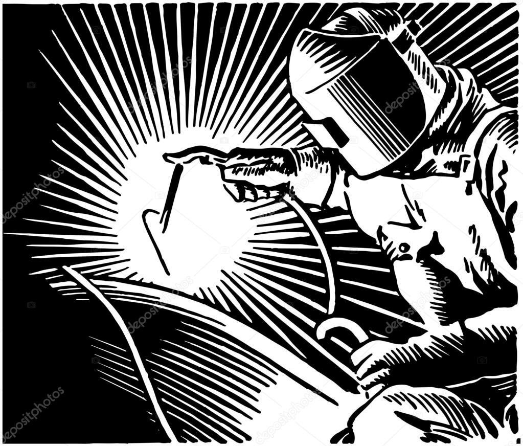 Сварщик зарисовка